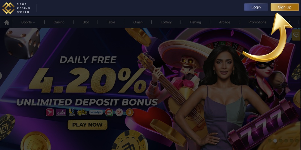 1 click on sign up